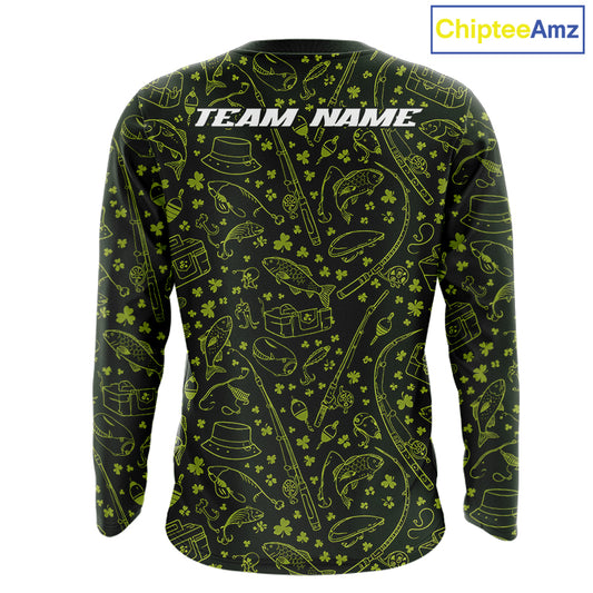Fishing Shirt Long Sleeve, Patrick Day Fishing Jersey Personalized Name, Team Name NHT426