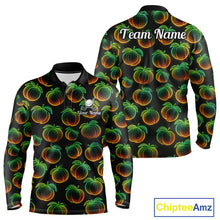 Load image into Gallery viewer, Funny Neon Colorful Peach In Dark Golf Men's Polo Shirt, Funny Fruit Pattern Polo Top NHT578