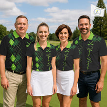 Load image into Gallery viewer, Womens Golf Polo Shirt Argyle Pattern Golf Shirts For Womens Funny White Green Golf Gifts NHT788