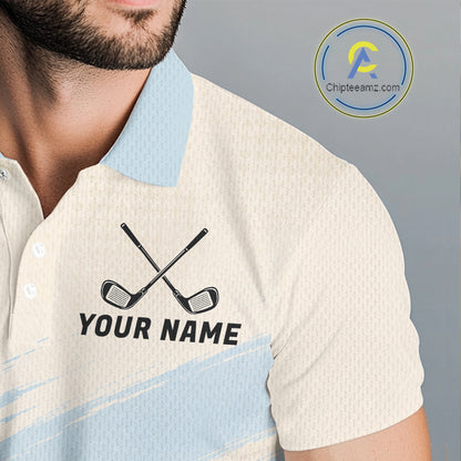 Funny Chicken Golf Polo Shirt Personalized Custom Name Blue Golf Polo For Men NHT949