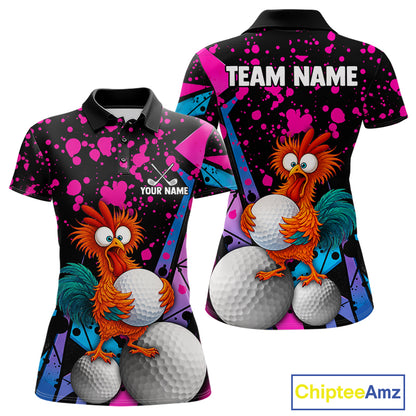 Colorful Funny Chicken Golf Jersey for Womens  Golf League Team Shirt