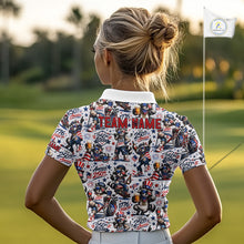 Load image into Gallery viewer, Funny Patriotic Raccoon Personalized Women's Golf Polo Shirt- America 250 Years Golf Gift