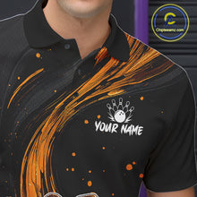Load image into Gallery viewer, Funny Skeleton Cowboy Bowling Shirt, Personalized Yellow Color Beer Bowler Polo &amp; Quarter-Zip NHT1164