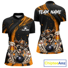 Load image into Gallery viewer, Polo shirt with skeleton design and 'Team Name' text, featuring ChipteeAmz branding.