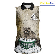 Load image into Gallery viewer, Custom Raccoon Golf Polo Shirt For Women - Personalized Funny Vintage Golf Apparel 