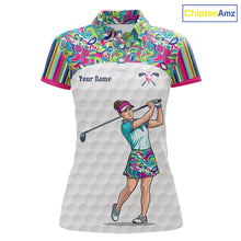 Load image into Gallery viewer, Personalized Golf Polo Shirt Custom Name Golf Shirt Funny Golfer Gift Womens Golf Jersey Colorful Golf Outfit NHT686