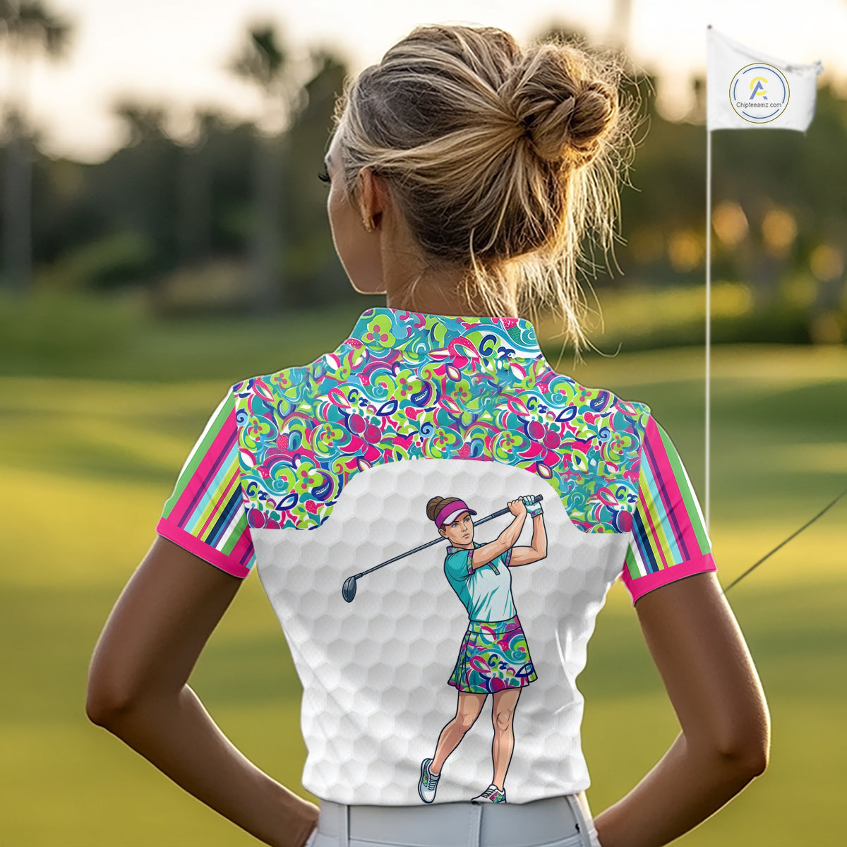 Personalized Golf Polo Shirt Custom Name Golf Shirt Funny Golfer Gift Womens Golf Jersey Colorful Golf Outfit NHT686