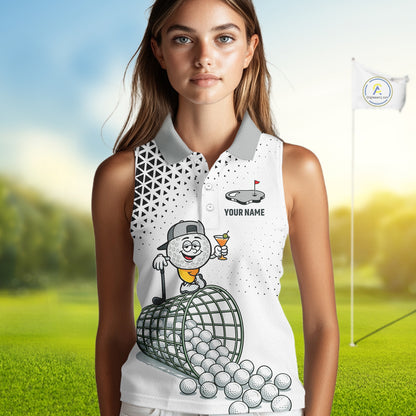 Funny Custom Womens Sleeveless Golf Polo Shirt, Personalized Drinking Golf Jersey, Custom Golf Outfit For Familly Team Shirt NHT697