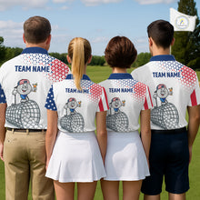 Load image into Gallery viewer, Funny Custom Patriotic Womens Golf Polo Shirt, Personalized Drinking Golf Jersey, Custom Golf Outfit For Family Team Shirt NHT700