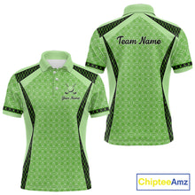 Load image into Gallery viewer, Custom Men's Mint Green Golf Polo, Personalized Geometric Pattern Golf Shirt With Name, Gift For Golfer NHT702