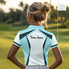 Load image into Gallery viewer, Personalized Aqua Sea Wave Golf Shirt With Name, Elegant Women's Sportswear, Stylish Womens Golf Jersey NHT704