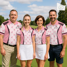 Load image into Gallery viewer, Custom  Womens Flamingo Golf Polo, Personalized Pink Flamingo Golf Shirt With Name, Gift For Golfer NHT705