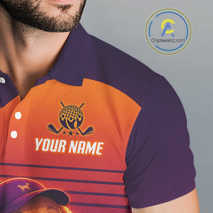 Close-up of a sports jersey with a logo and 'Your Name' text on a gray background.