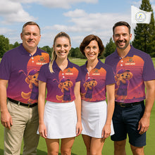 Load image into Gallery viewer, Personalized Golden Retriever Dog Golf Shirt - Retro Sunset Womens Golf Polo Shirt NHT1035