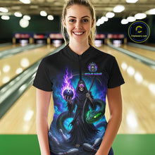 Load image into Gallery viewer, Custom Personalized Team Bowling Jersey With Name, Women's Grim Reaper Bowling Shirt &amp; Quarter Zip NHT1200