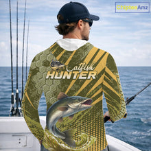 Load image into Gallery viewer, Personalized Catfish Long Sleeve Hooded Fishing Shirts, Catfish Fishing Jerseys For Men NHT522
