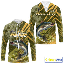 Load image into Gallery viewer, Personalized Catfish Long Sleeve Hooded Fishing Shirts, Catfish Fishing Jerseys For Men NHT522
