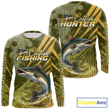 Load image into Gallery viewer, Personalized Catfish Long Sleeve Fishing Shirts, Catfish Fishing Jerseys For Men NHT522