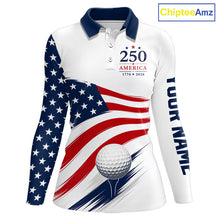 Load image into Gallery viewer, American Flag Womens Golf Polo Shirts, Patriotic Team Golf Jerseys NHT885
