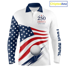 Load image into Gallery viewer, American Flag Mens Golf Polo Shirts, Patriotic Team Golf Jerseys NHT885