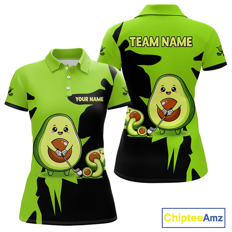 Green Golf Jerseys Funny Avocado Golf Shirts For Women Custom Golf Team Shirts For Golfers NHT893