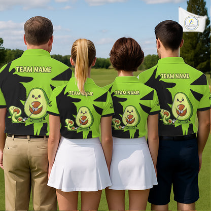 Green Golf Jerseys Funny Avocado Golf Shirts For Women Custom Golf Team Shirts For Golfers NHT893