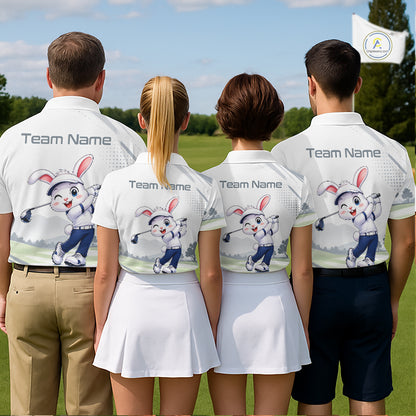 Custom Bunny Golf Polo Shirt – Personalized Rabbit Golf Shirt, Funny Golfer Gift For Women's NHT1049