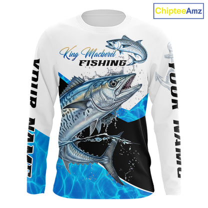 Custom King Mackerel Saltwater Fishing Shirts Long Sleeve Designed For Deep Sea Anglers NHT1358