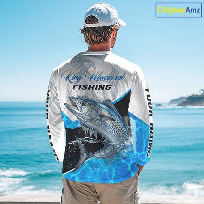 Custom King Mackerel Saltwater Fishing Shirts Long Sleeve Designed For Deep Sea Anglers NHT1358