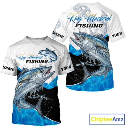 Custom King Mackerel Saltwater Custom Tuna Saltwater Fishing T-Shirt Designed For Deep Sea Anglers NHT1358