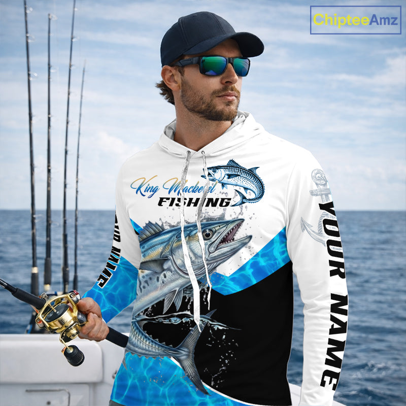 Custom Tuna Saltwater Fishing Shirts Long Sleeve Hooded Designed For Deep Sea Anglers NHT1359
