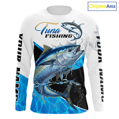 Custom Tuna Saltwater Fishing Shirts Long Sleeve Designed For Deep Sea Anglers NHT1359