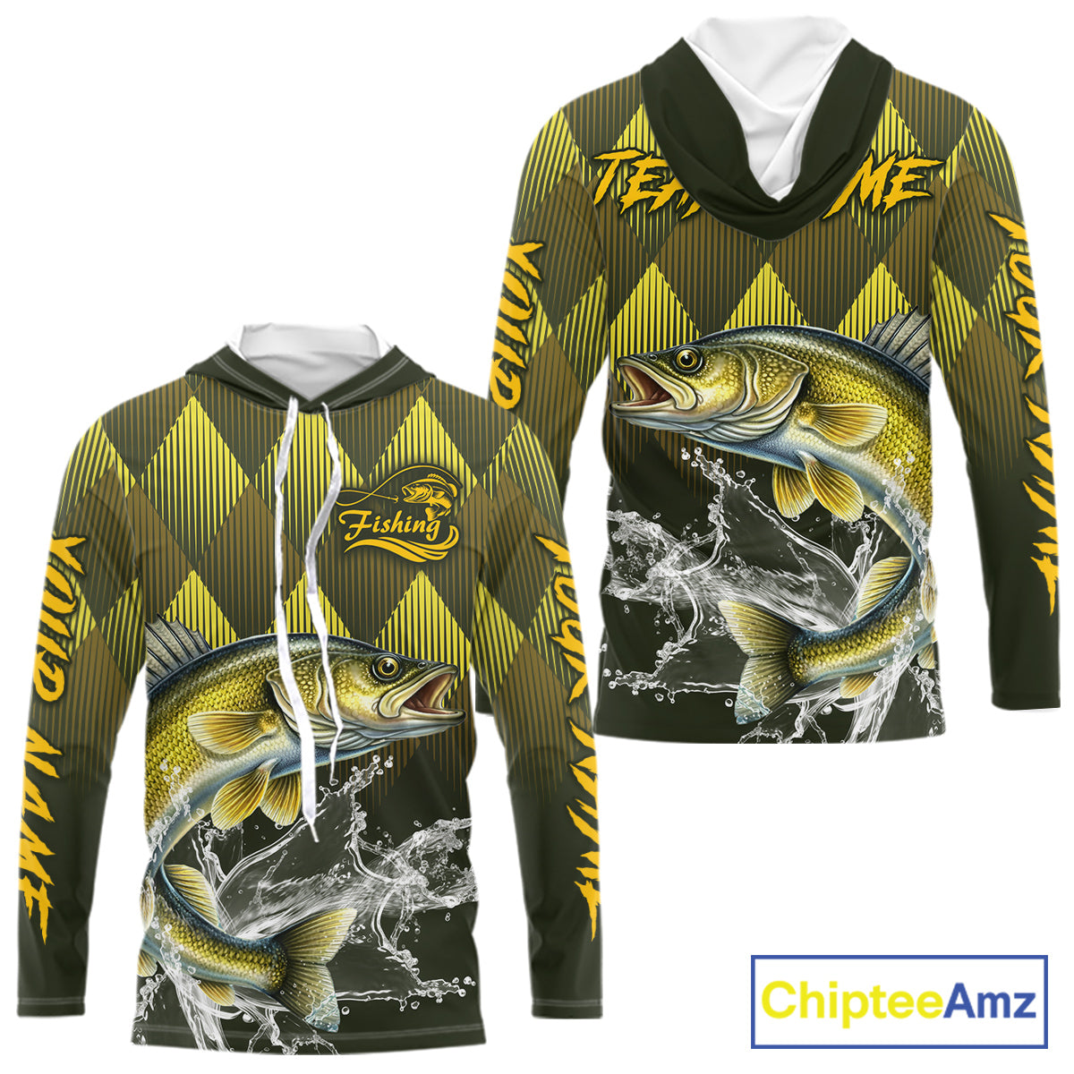 Custom Walleye Fishing Long Sleeve Tournament Fishing Shirts, Walleye Fishing Apparel NHT411