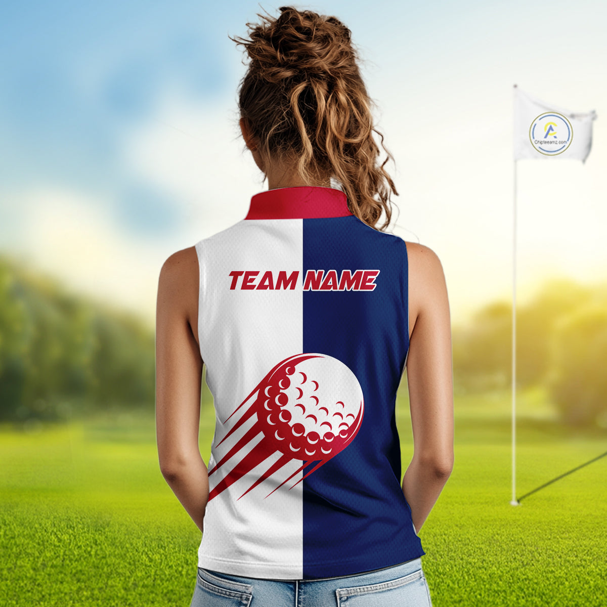 Personalized Texas Flag Patriotic Golf White Sleeveless Womens  Golf Polo Shirts Custom Golf Gift For Ladies NHT736
