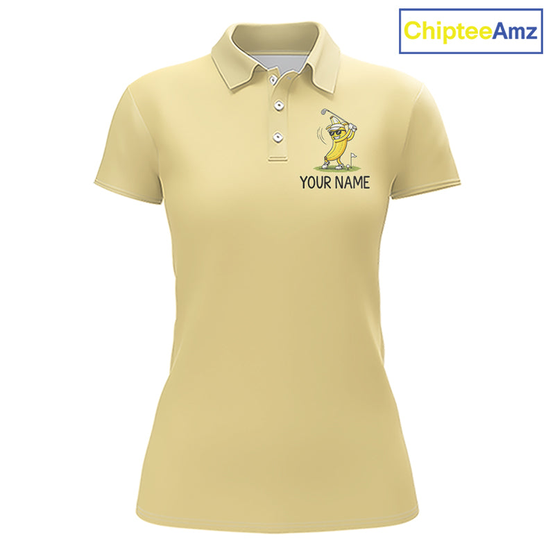 Funny Banana Womens Golf Polo Shirt, Custom Golf Polo For Women, Golf Apparel Gift For Golf Lovers NHT905