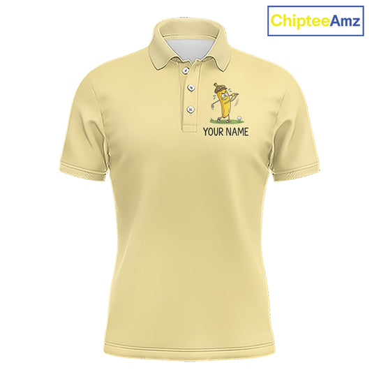 Funny Banana Mens Golf Polo Shirt, Custom Golf Polo For Men, Golf Jersey For Golf Lovers NHT906