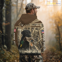 Load image into Gallery viewer, Mallard Duck Hunting Camouflage Shirt With Black Labrador Retriever, Duck Hunting Season NHT119