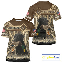 Load image into Gallery viewer, Mallard Duck Hunting Camouflage Shirt With Black Labrador Retriever, Duck Hunting Season NHT119