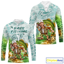 Load image into Gallery viewer, Custom Photo Scale Funny Bass Fishing Shirts Long Sleeve Hooded For Men, Fishing Team Jersey NHT909