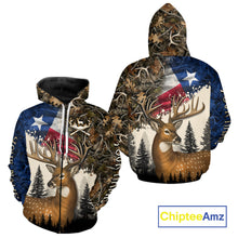 Load image into Gallery viewer, Best Custom Deer Hunting Shirt 3D Camo with Texas Flag &amp; Big Buck Personalized Hunting Gifts NHT34