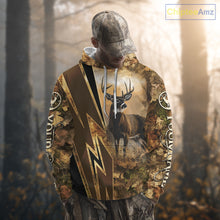 Load image into Gallery viewer, Deer Hunting Custom Name Camouflage Hunting Clothes, Deer Sweatshirt for Men NHT376