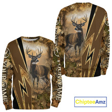 Load image into Gallery viewer, Deer Hunting Custom Name Camouflage Hunting Clothes, Deer Sweatshirt for Men NHT376