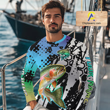 Load image into Gallery viewer, Rainbow Trout Custom Long Sleeve Performance Fishing Shirts For Men, Trout Fishing Jersey  NHT480