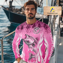 Load image into Gallery viewer, Personalized Team Bass Fishing Shirt - Long Sleeve Tournament Fishing Apparel|Pink 
