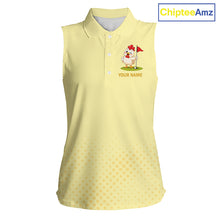 Load image into Gallery viewer, Personalized Funny Chicken Womens Sleeveless Golf Polo Shirt for Womens  Play Happy Swing Smile Repeat