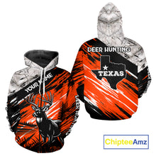 Load image into Gallery viewer, Deer Hunting Shirt 3D All Over Print Orange Black Gray Camo Deer With TX Flag Season NHT64