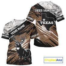 Load image into Gallery viewer, Deer Hunting Shirt 3D All Over Print Brown Black Gray Camo Deer With TX Flag Season NHT65