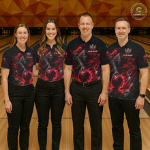 Load image into Gallery viewer, Custom Red Fire Grim Reaper Bowling Jersey For Womens Bowling Team Shirts Bowling League Polo &amp; 1/4 Zip NHT1147