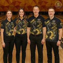 Load image into Gallery viewer, Custom Yellow Fire Grim Reaper Bowling Jersey For Men Bowling Team Shirts Polo &amp; 1/4 Zip NHT1148