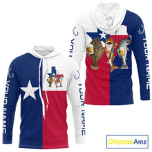Load image into Gallery viewer, Texas Slam Fishing Shirts Long Sleeve Hooded For Men, Personalized Inshore Slam Fishing Team Jersey NHT846